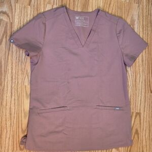FIGS Technical Collection Casma Dusty Pink Three-Pocket Scrub Top Size S